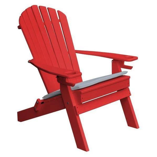 A & L Furniture Poly Folding Adirondack Chair w/2 Cupholders