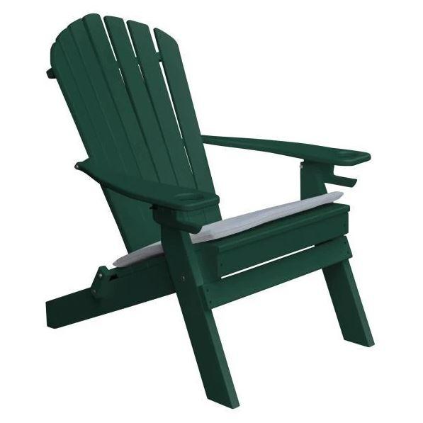 A & L Furniture Poly Folding Adirondack Chair w/2 Cupholders