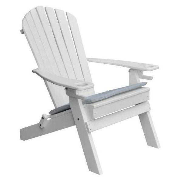 A & L Furniture Poly Folding Adirondack Chair w/2 Cupholders