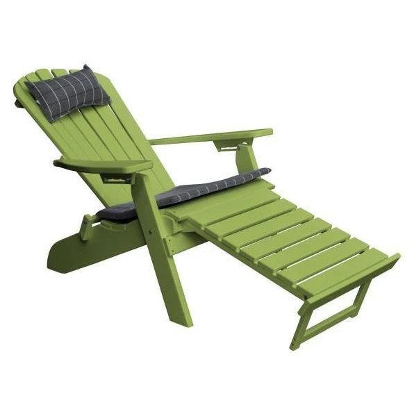 A & L Furniture Poly Folding/Reclining Adirondack Chair w/ Pullout Ottoman