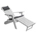 A & L Furniture Poly Folding/Reclining Adirondack Chair w/ Pullout Ottoman