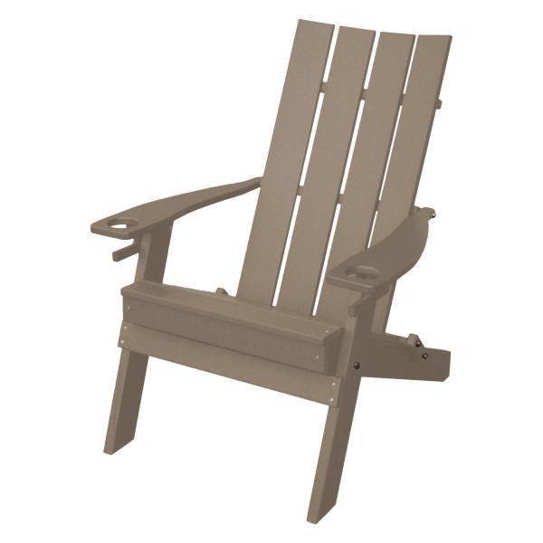 A & L Furniture Poly Hampton Folding Adirondack Chair w/2 Cupholders