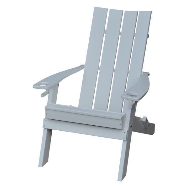 A & L Furniture Poly Hampton Folding Adirondack Chair w/2 Cupholders