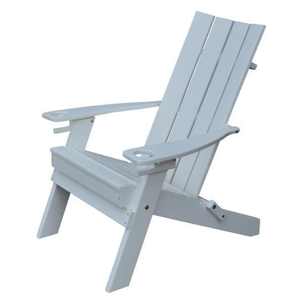 A & L Furniture Poly Hampton Folding Adirondack Chair w/2 Cupholders