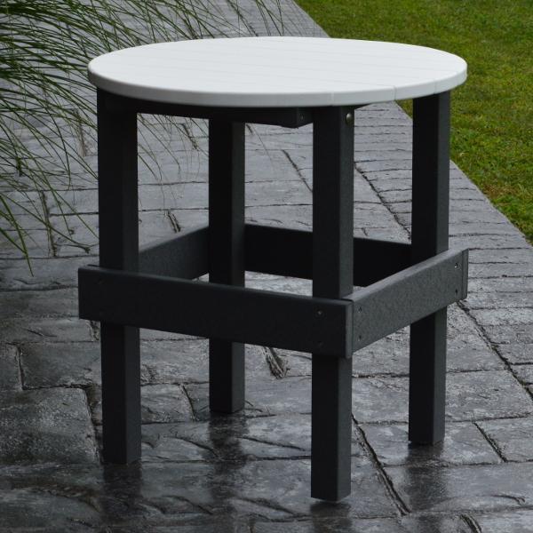 A & L Furniture Poly Round Side Table- w/ White Top