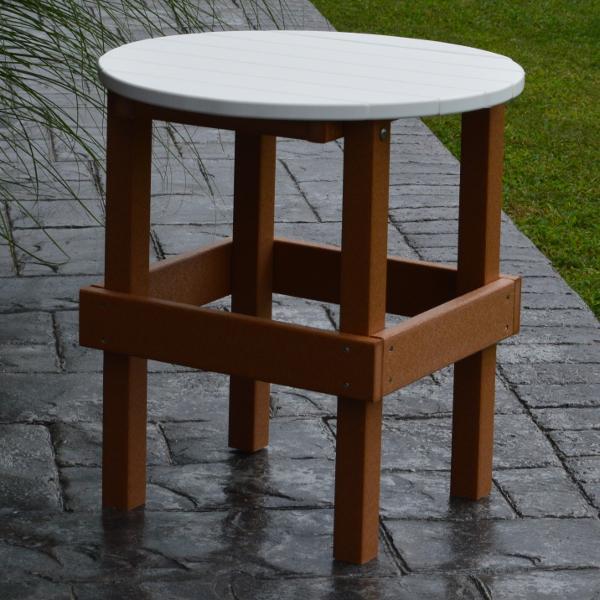 A & L Furniture Poly Round Side Table- w/ White Top