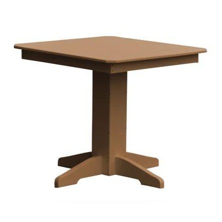 A & L Furniture Square Dining Table- Specify for FREE 2" Umbrella Hole