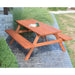 A & L Furniture Table w/Attached Benches Black - Specify for FREE 2" Umbrella Hole