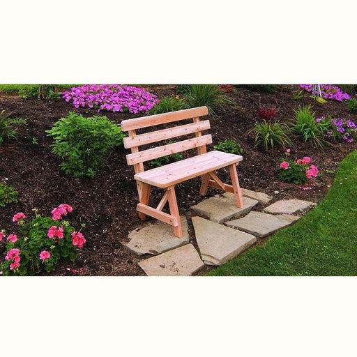 A & L Furniture Traditional Cedar Backed Bench Only