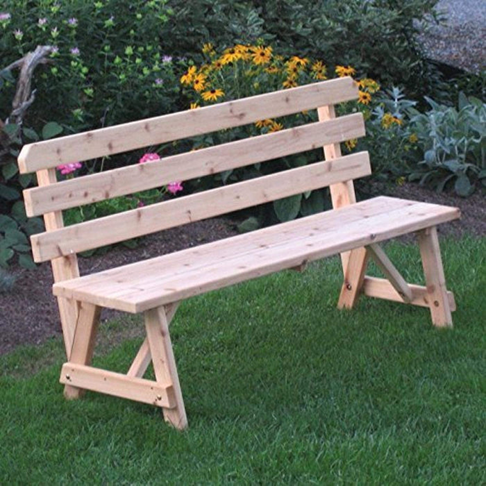 A & L Furniture Traditional Cedar Backed Bench Only