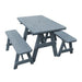 A & L Furniture Traditional Table w/2 Benches - Specify for FREE 2" Umbrella Hole
