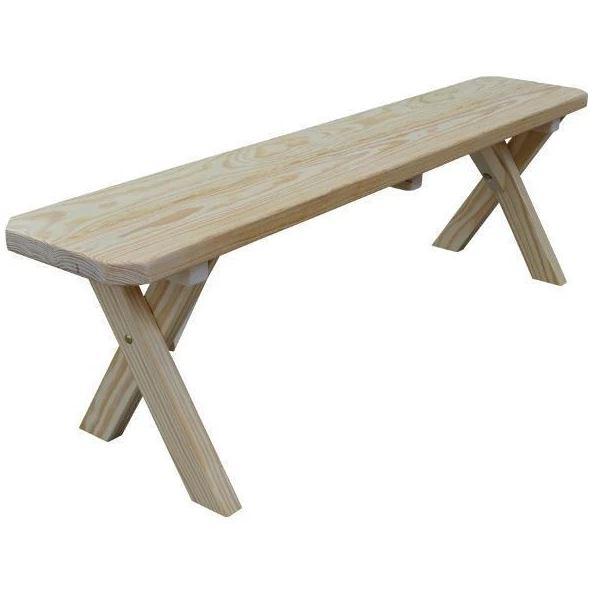 A & L Furniture Yellow Pine Crossleg Bench Only