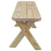 A & L Furniture Yellow Pine Crossleg Bench Only