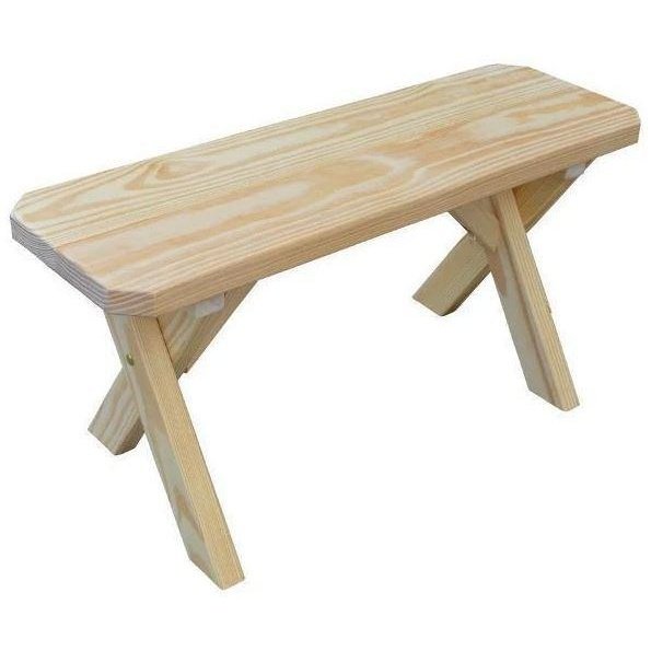 A & L Furniture Yellow Pine Crossleg Bench Only