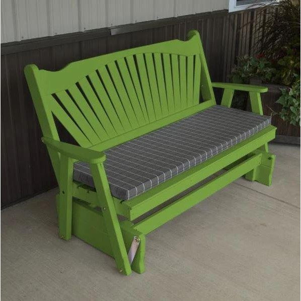 A & L Furniture Yellow Pine Fanback Glider