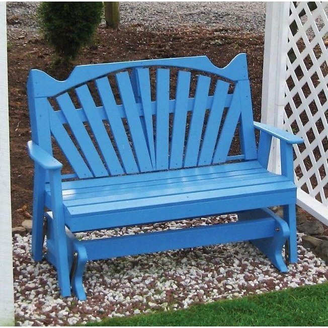 A & L Furniture Yellow Pine Fanback Glider
