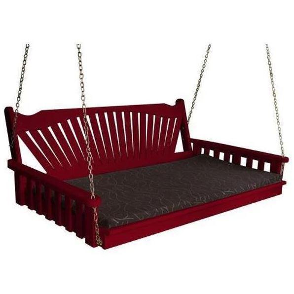 A & L Furniture Yellow Pine Fanback Swingbed