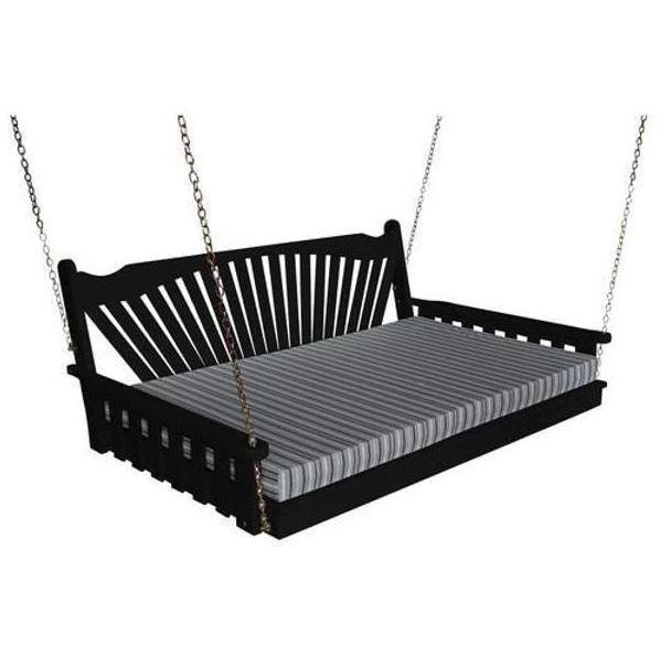 A & L Furniture Yellow Pine Fanback Swingbed