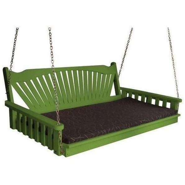 A & L Furniture Yellow Pine Fanback Swingbed