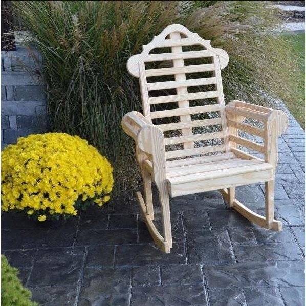 A & L Furniture Yellow Pine Marlboro Porch Rocker