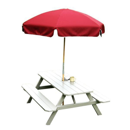 A & L Furniture Yellow Pine Picnic Table With Attached Benches Unfinished