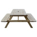 A & L Furniture Yellow Pine Picnic Table With Attached Benches Unfinished