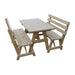 A & L Furniture Yellow Pine Table w/2 Backed Benches Unfinished