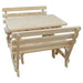 A & L Furniture Yellow Pine Table w/2 Backed Benches Unfinished