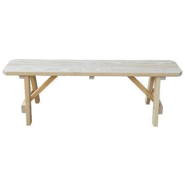 A & L Furniture Yellow Pine Traditional Bench Only