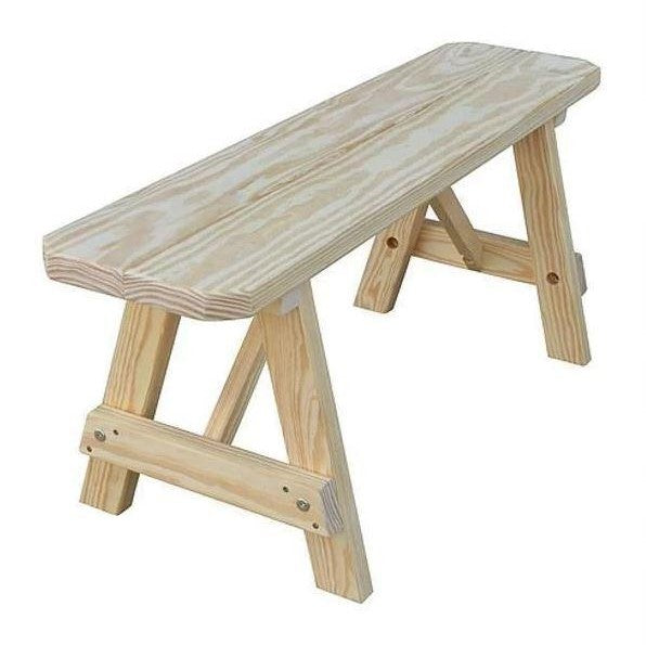 A & L Furniture Yellow Pine Traditional Bench Only
