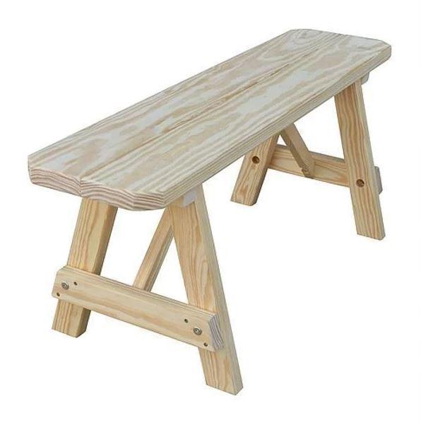 A & L Furniture Yellow Pine Traditional Bench Only