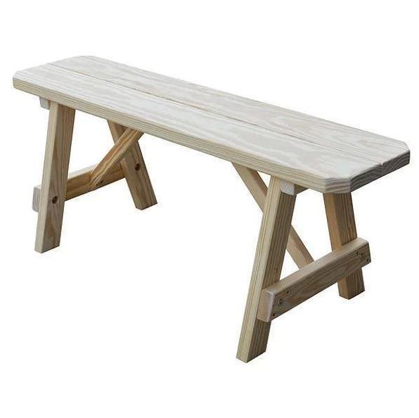 A & L Furniture Yellow Pine Traditional Bench Only