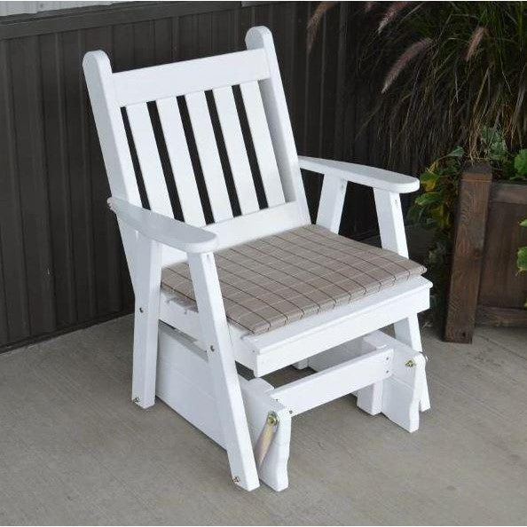 A & L Furniture Yellow Pine Traditional English Glider Chair