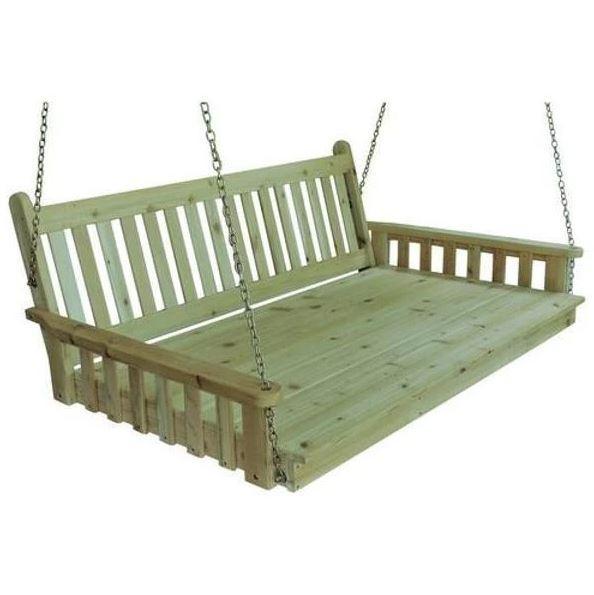 A & L Furniture Yellow Pine Traditional English Swingbed