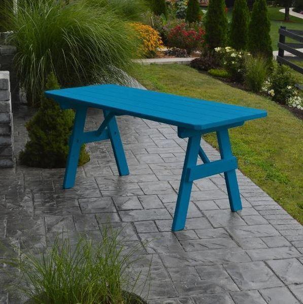 A & L Furniture Yellow Pine Traditional Table Only Black