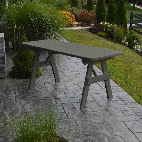 A & L Furniture Yellow Pine Traditional Table Only Black