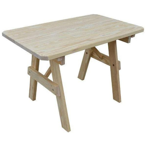 A & L Furniture Yellow Pine Traditional Table Only Unfinished