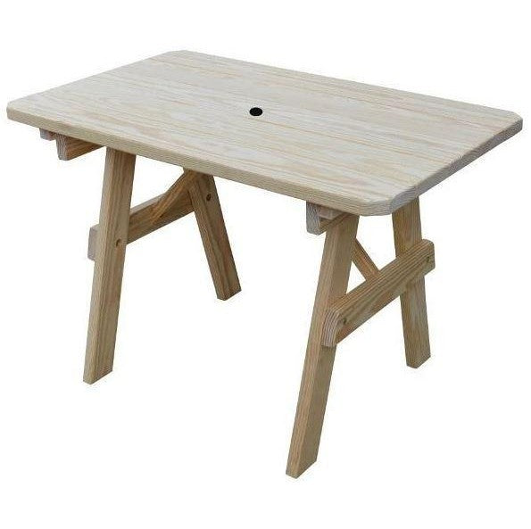 A & L Furniture Yellow Pine Traditional Table Only Unfinished