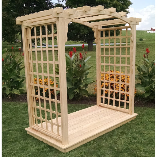 Amish Handcrafted Cedar Wood Cambridge Arbor & Deck