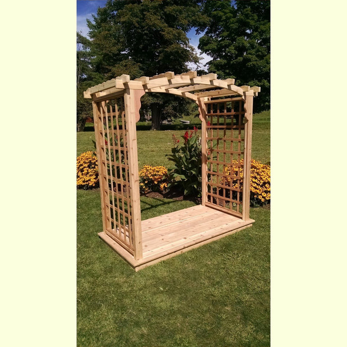 Amish Handcrafted Cedar Wood Cambridge Arbor & Deck