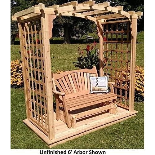 Amish Handcrafted Cedar Wood Cambridge Arbor w/ Glider