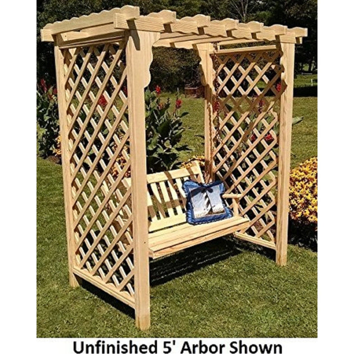 Amish Handcrafted Cedar Wood Covington Arbor & Swing