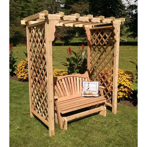 Amish Handcrafted Cedar Wood Covington Arbor w/ Glider