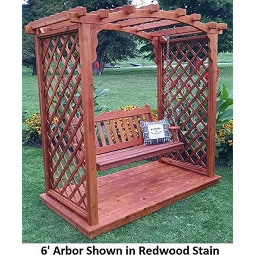 Amish Handcrafted Cedar Wood Jamesport Arbor w/ Deck & Swing