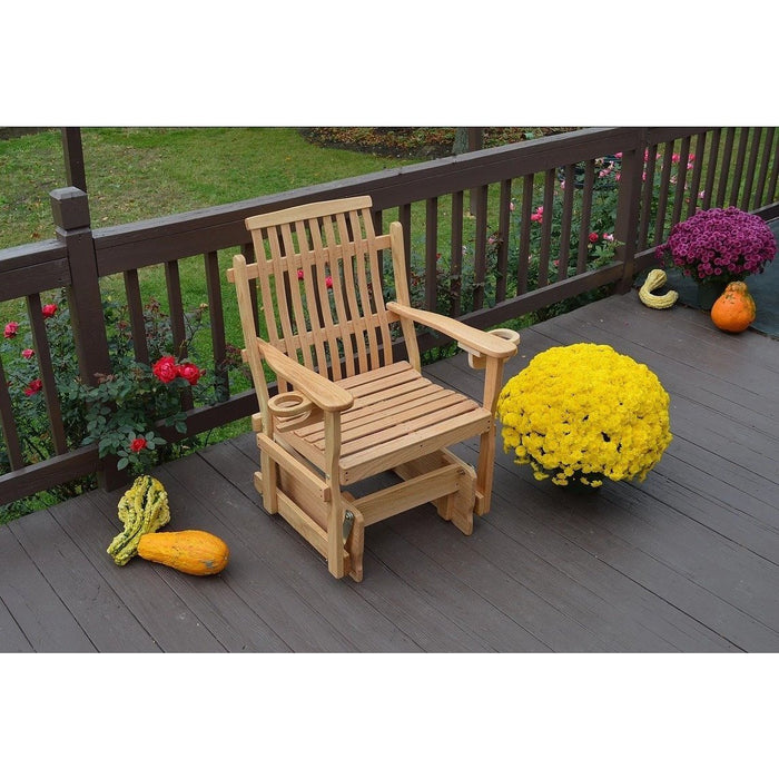 Handcrafted Amish Bent Oak Glider Chair