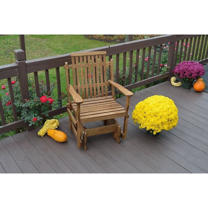 Handcrafted Amish Bent Oak Glider Chair