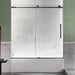 ANZZI Don Series White "60 x 32" Alcove Rectangular Bathtub with Built-In Flange and Frameless Matte Black Sliding Door