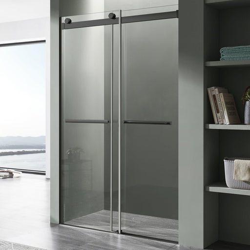 ANZZI Kahn Series 60" x 76" Frameless Rectangular Sliding Shower Door with Tsunami Guard
