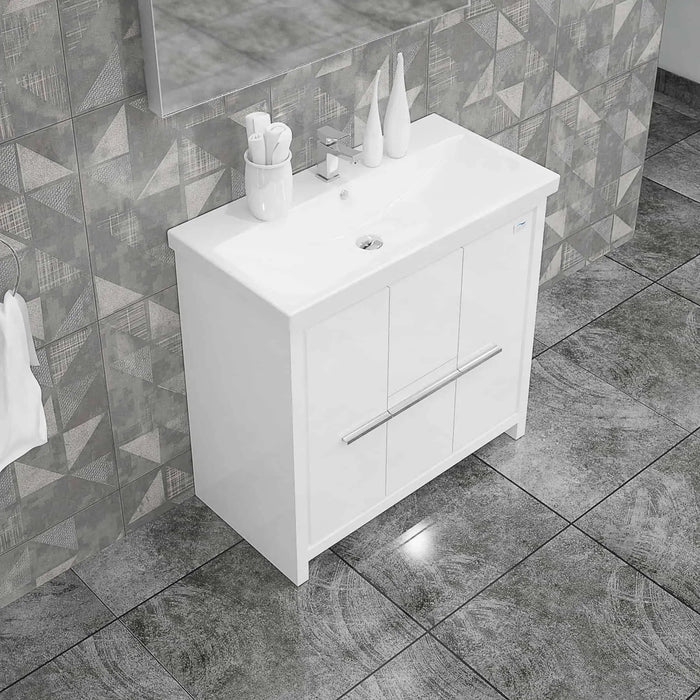 Casa Mare Alessio 32" Bathroom Vanity and Ceramic Sink Combo with LED Mirror
