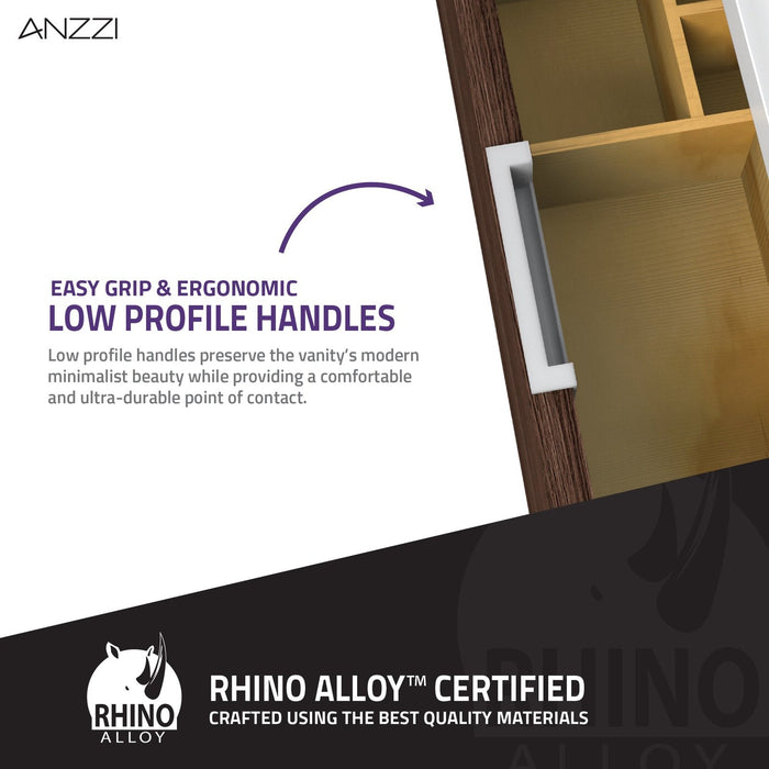 ANZZI Conques 39" x 20" Dark Brown Solid Wood Single Bathroom Vanity Set VT-MR3SCCT39-DB